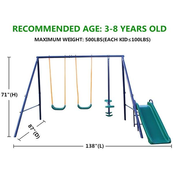 A-Frame Metal Swing Set with Slide - Bed Bath & Beyond - 36850818