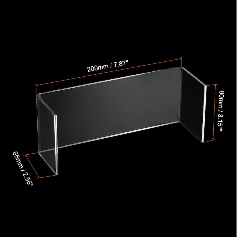 Shoes Display Stand Rack, 200x80x65mm Acrylic Storage Shelf Holder Clear 2 Pcs