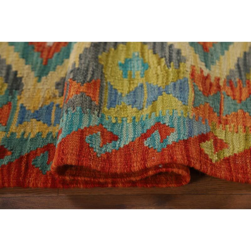 Southwestern Kilim Rug Flatweave Foyer Wool Carpet - 3'4"x 4'10"