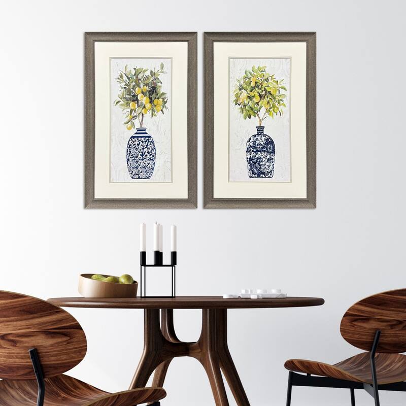 Paragon Lemon Tree Pot Framed Art - Set of 2 - 2-piece Set