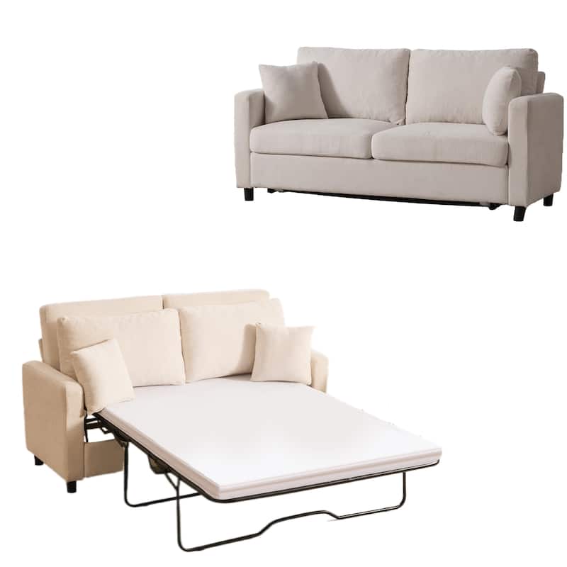 Sleeper Sofa Daybed, Pull Out Couch with Mattress, Upholstery Sectional Loveseat Convertible Sofa Bed