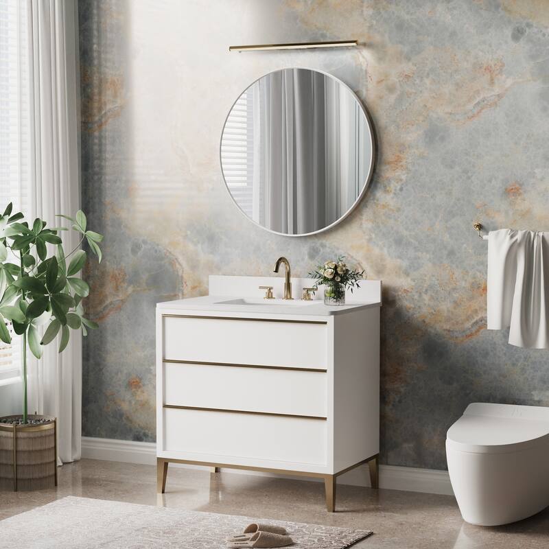 Modern Bathroom Wall Mounted Anodized Aluminum Framed Wall Vanity Mirror