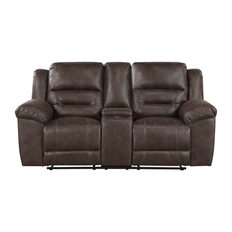 Alonzo Polished Microfiber 2-Piece Manual Reclining Sofa Set