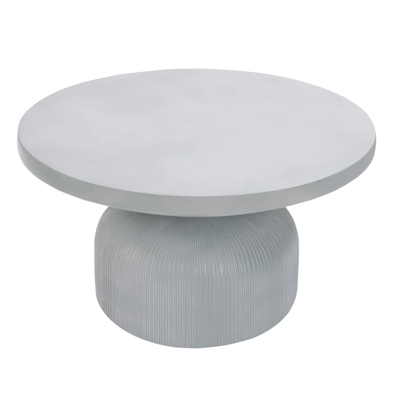 Light Grey MgO Indoor and Outdoor Round Coffee Table