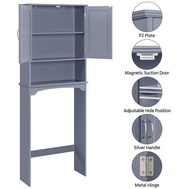Yaheetech Bathroom Space Saving Organizer Over-the -Toilet with Adjustable Shelf for Bathroom