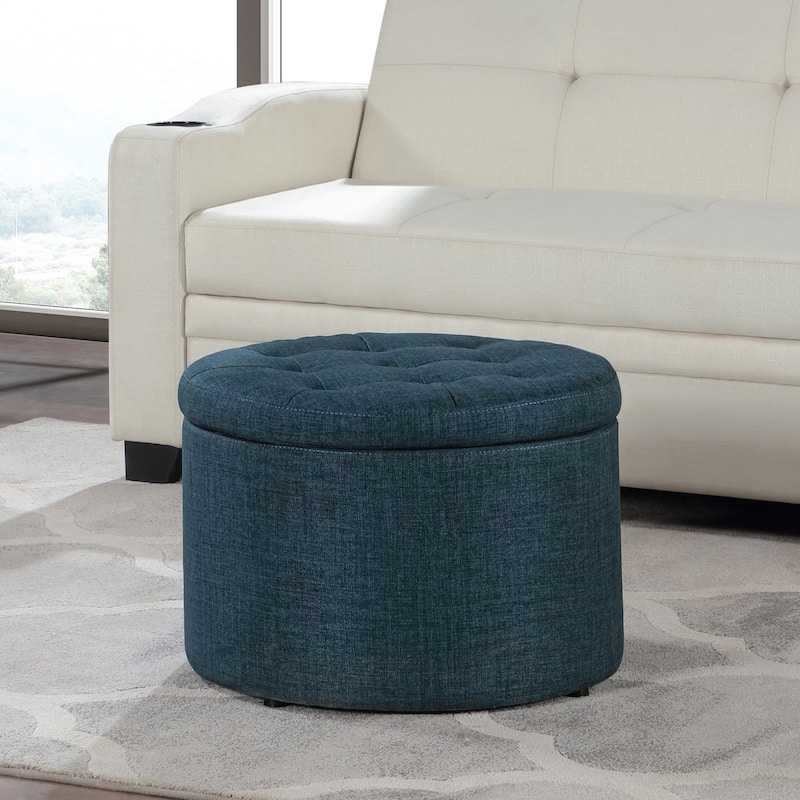 Convenience Concepts Designs4Comfort Round Shoe Storage Ottoman
