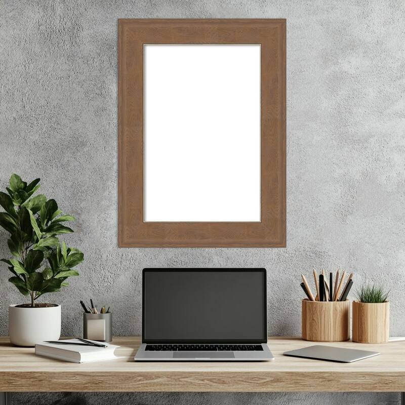 Amanti Art Alta Brown Grey Framed Dry Erase Magnetic Board