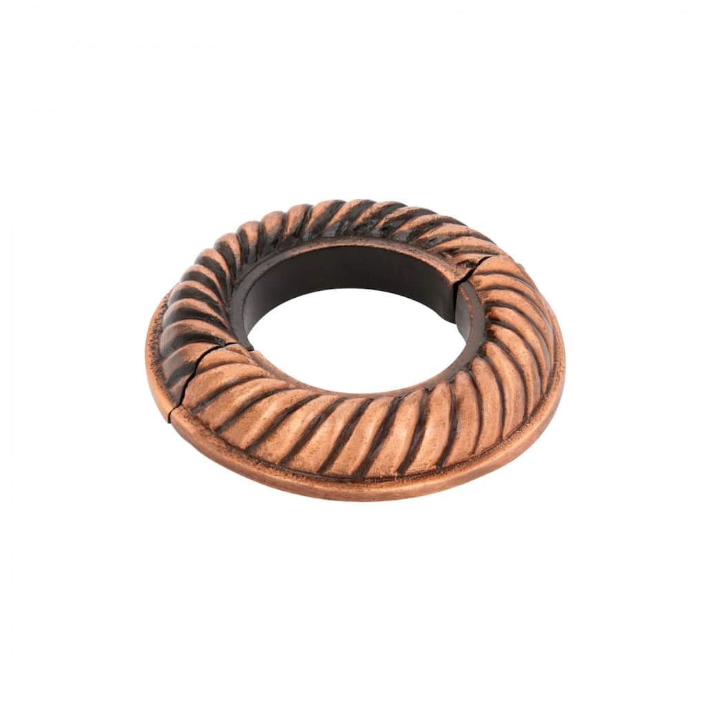 Radiator Flange Copper Oil Rubbed Aluminum Le Cruller Style 1.25" (IPS) Pipe Flanges 1.75" ID - 3.13" OD Renovators Supply