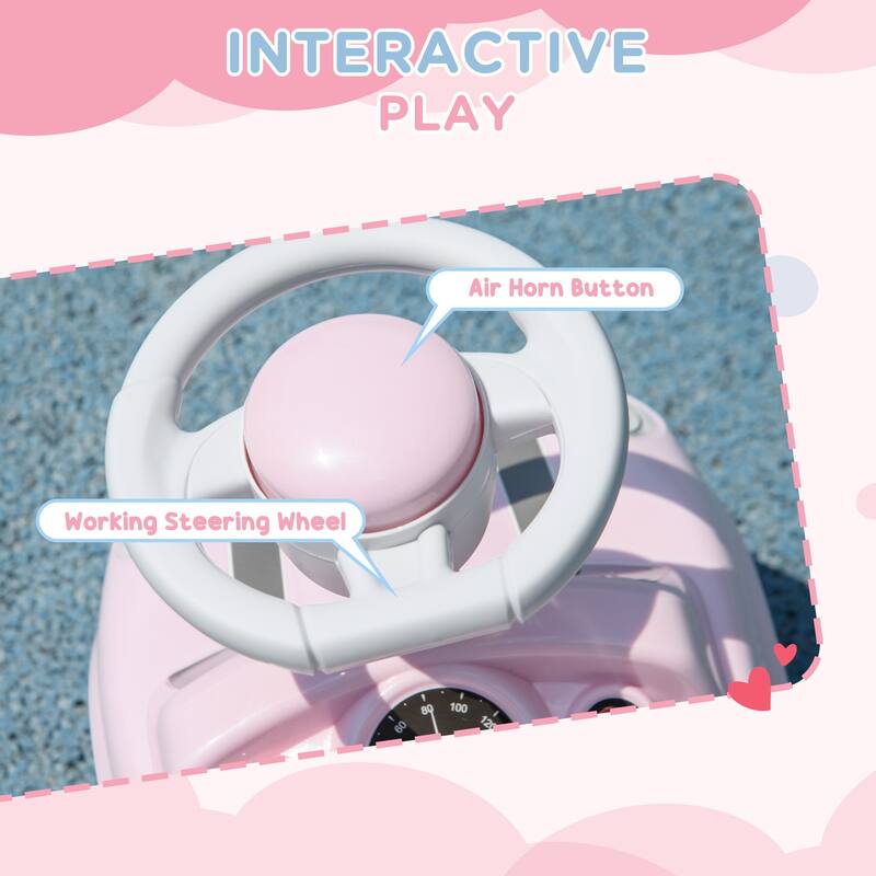 Baby Ride-On Car for Ages 18-36 Months with Foot-to-Floor Design and Horn