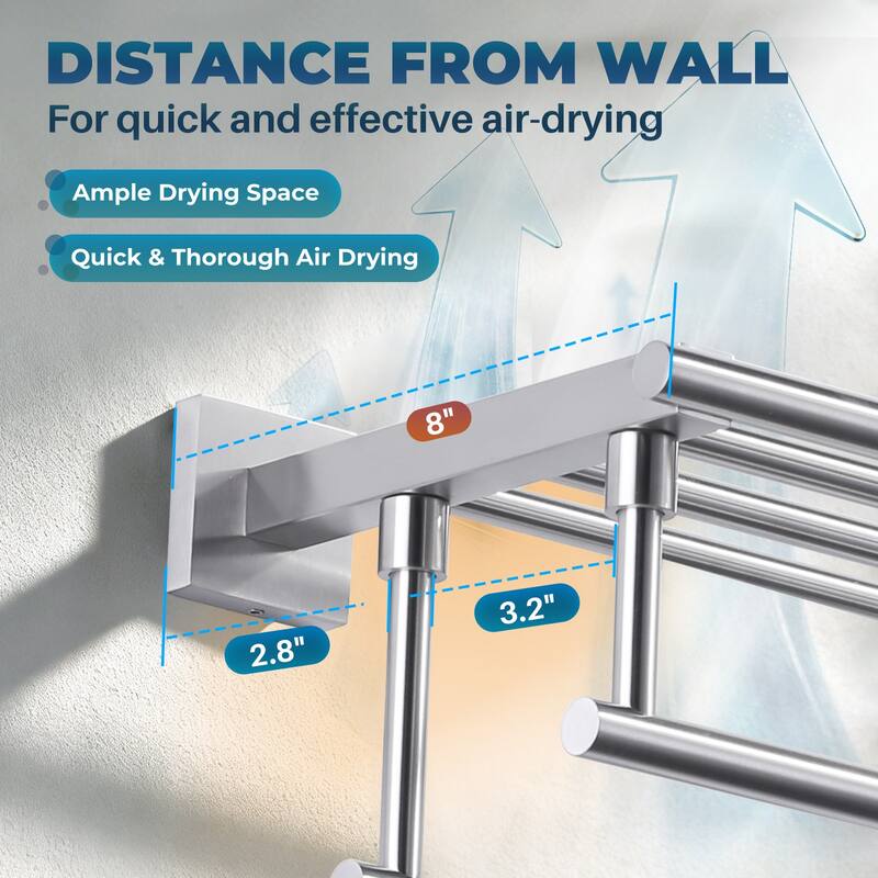 WOWOW Two Towel Holders Wall mounted Towel Rack