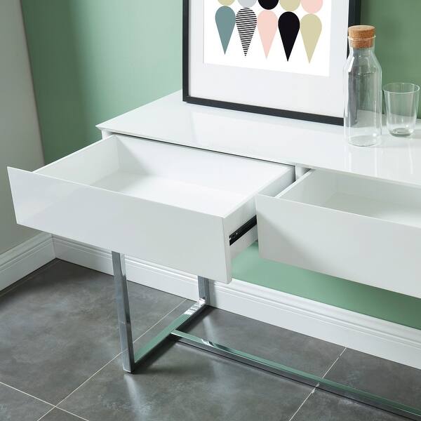 Shop Furniture Of America Vincini Modern White Wood 2 Drawer