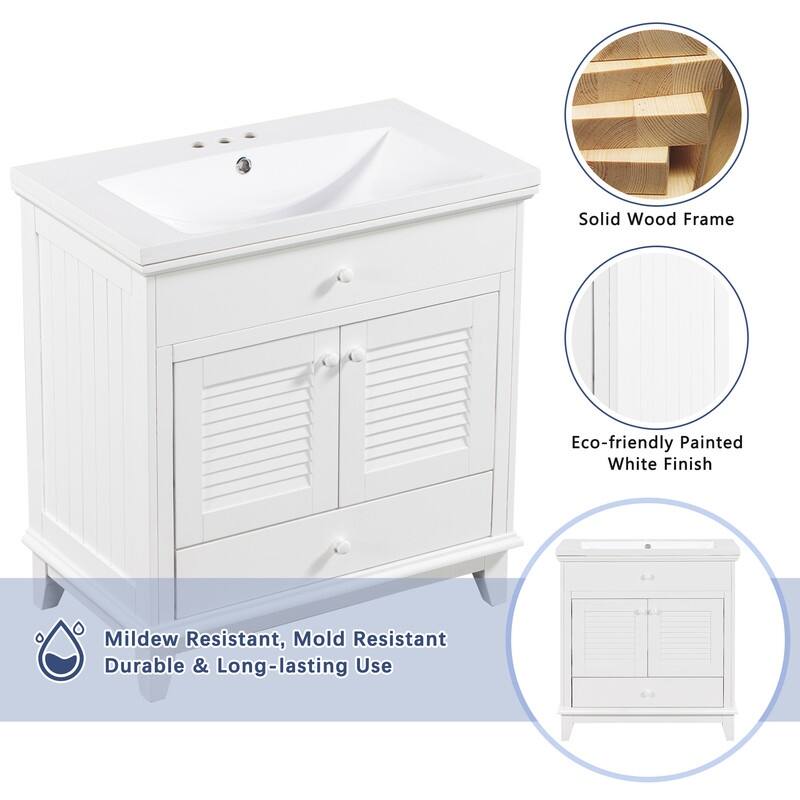 30" Bathroom Vanity with Sink,Two Doors and One Drawer