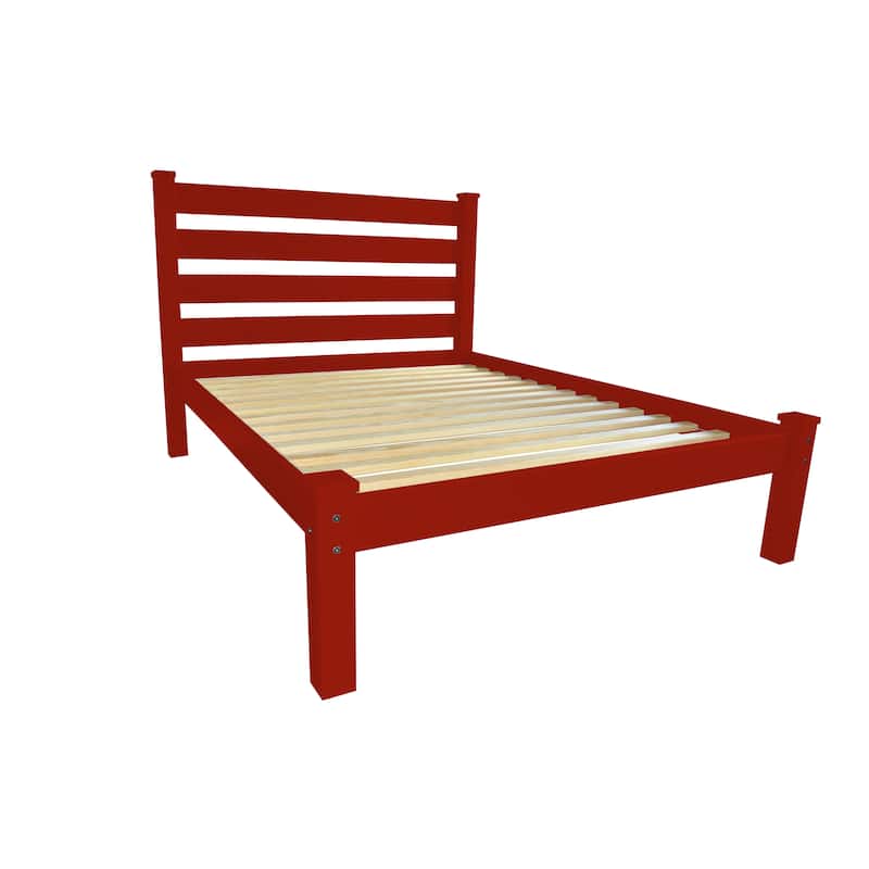 Homestead Unfinished Solid Pine Queen Platform Bed - TRACTOR RED