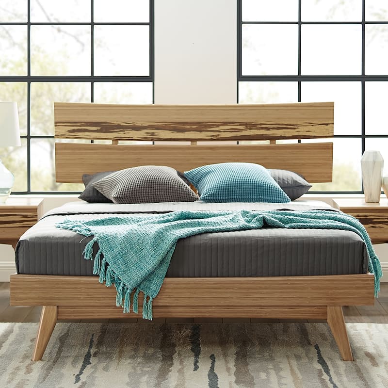 Sarah California King Platform Bed, Golden - Natural