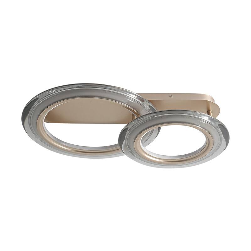 Modern Flats Double-circle Dimmable LED Semi-flush Mount - 26.0 in