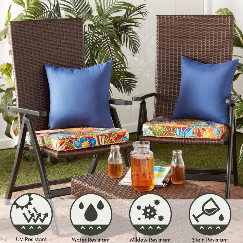 Greendale Home Fashions 18" Square Outdoor Chair Pad (Set of 2)