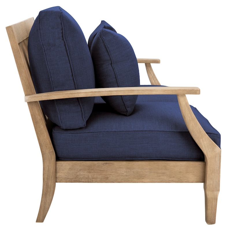 SAFAVIEH Couture Martinique Wood Patio Loveseat - 56"W x 35"D x 32"H