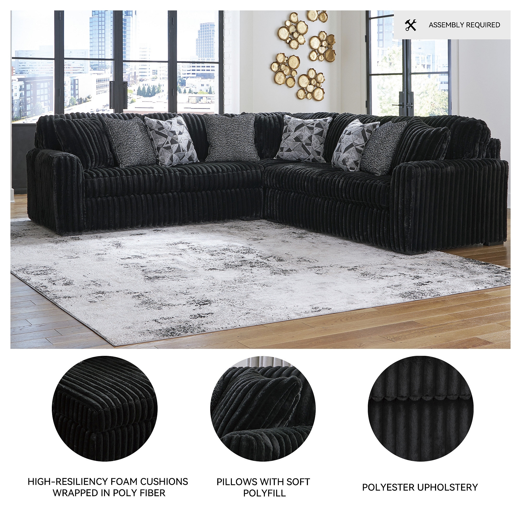 Signature Design by Ashley Midnight-madness 3-Piece Sectional