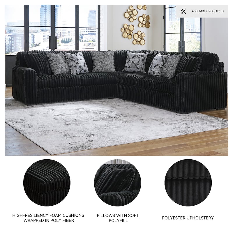 Signature Design by Ashley Midnight-madness 3-Piece Sectional - 121" W x 121" D x 40" H