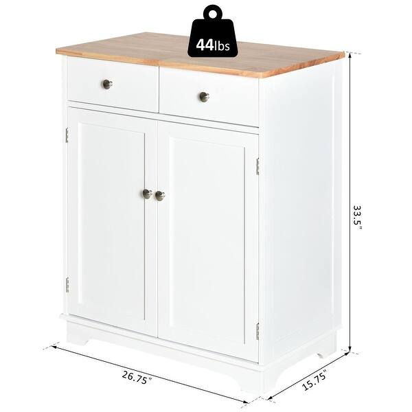 Homcom Space Saving Kitchen Buffet Sideboard Pantry With Functional Storage Cabinet With Adjustable Shelf For Kitchen White Overstock 31435500