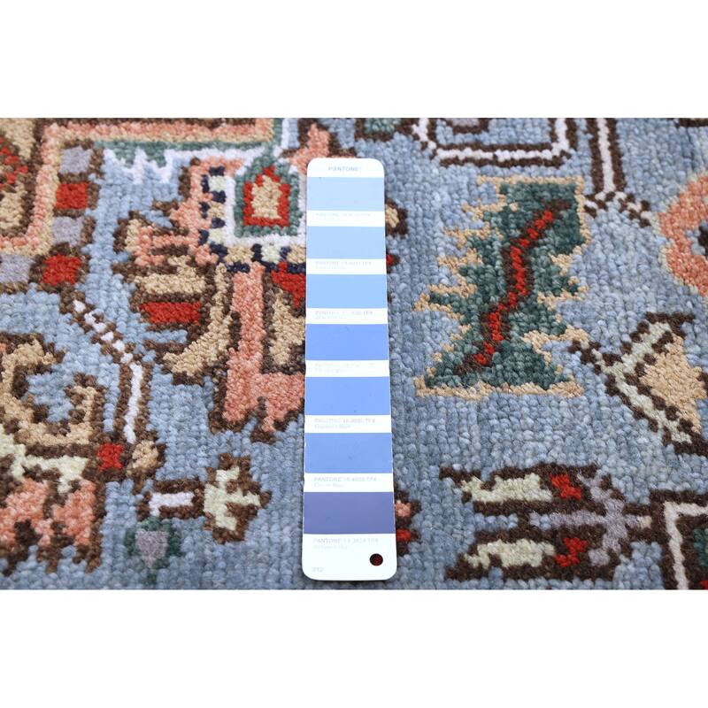ECARPETGALLERY Hand-knotted Serapi Heritage Light Blue Wool Rug - 7'9 x 9'11