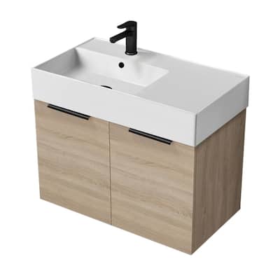 Nameeks Derin-3217-W-C-L Derin 32" Wall Mounted Single Basin Vanity