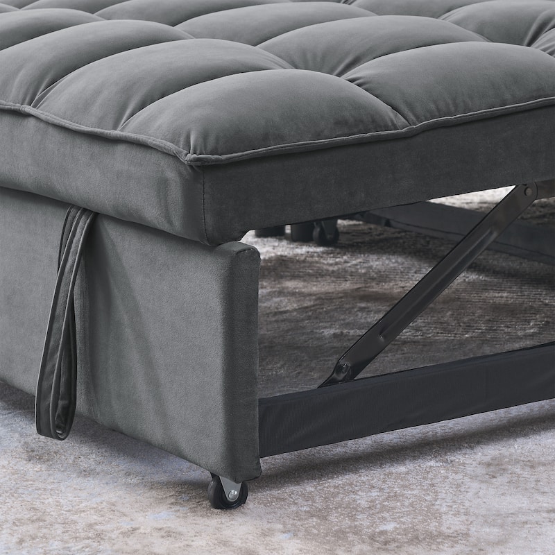 53.94Inch Convertible Sleeper Sofa with Two Side Pockets and 2 Pillows