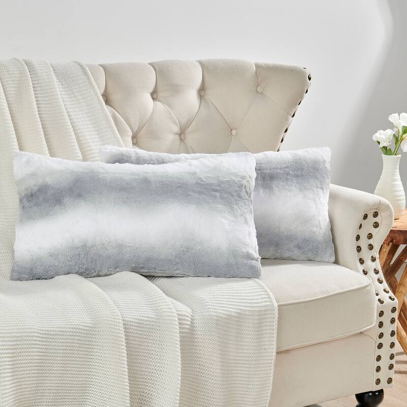 Beckie Stripe Fauxfur Pillow Shell 2 set