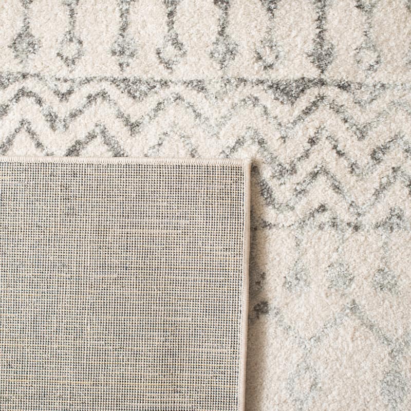 SAFAVIEH Tulum Lelya Moroccan Boho Tribal Rug - Ivory/Grey - 2' x 13'