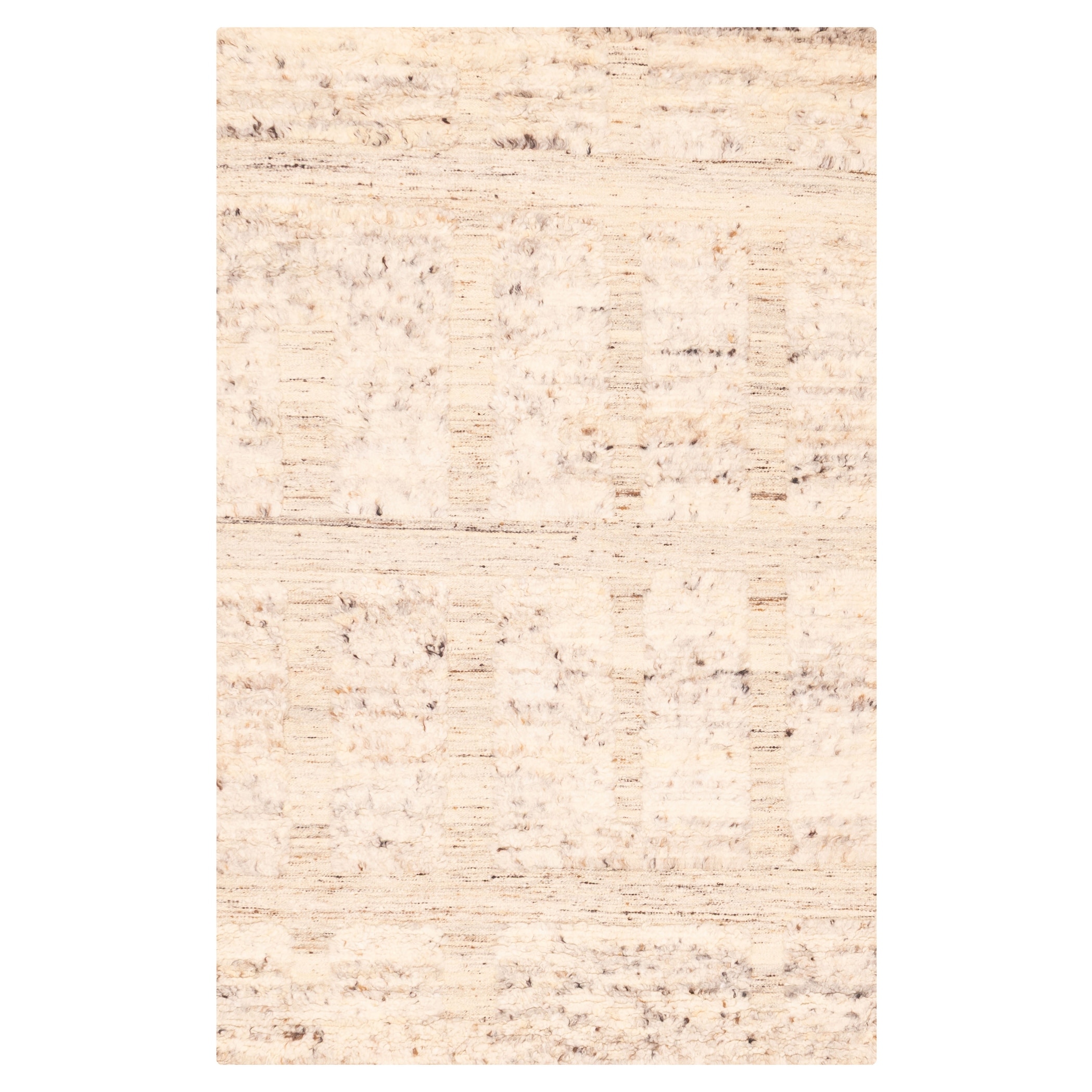 ECARPETGALLERY Hand-knotted Tangier Cream Wool Rug - 5'1 x 8'0