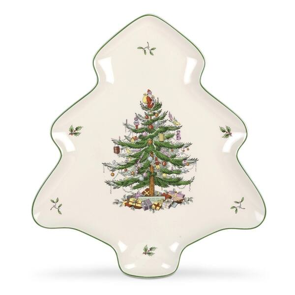 slide 2 of 4, Spode Christmas Tree 14 Inch Tree Shape Dish - 14 inch 1 Piece - 14 inch