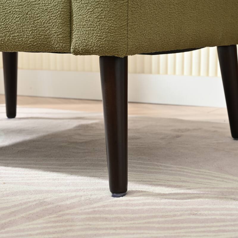 Modern Fabric Accent Chair with Wood Legs