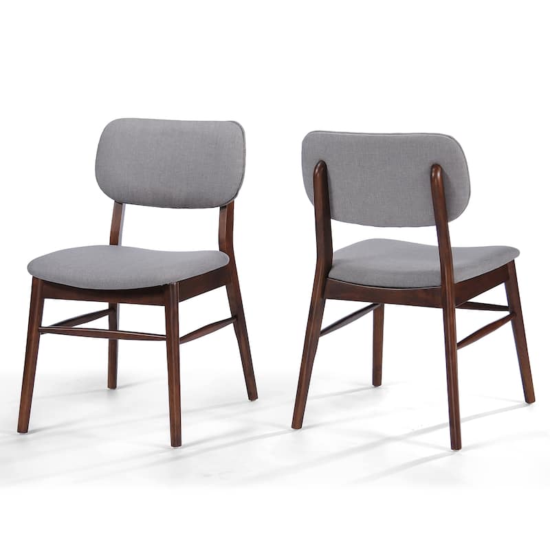 Roomfitters Mid-Century Upholstered Dining Chairs with Rubberwood Frame, Set of 2