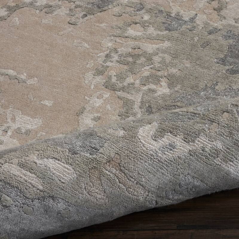 Nourison Silk Shadows Modern Abstract Beige Sheen Area Rug