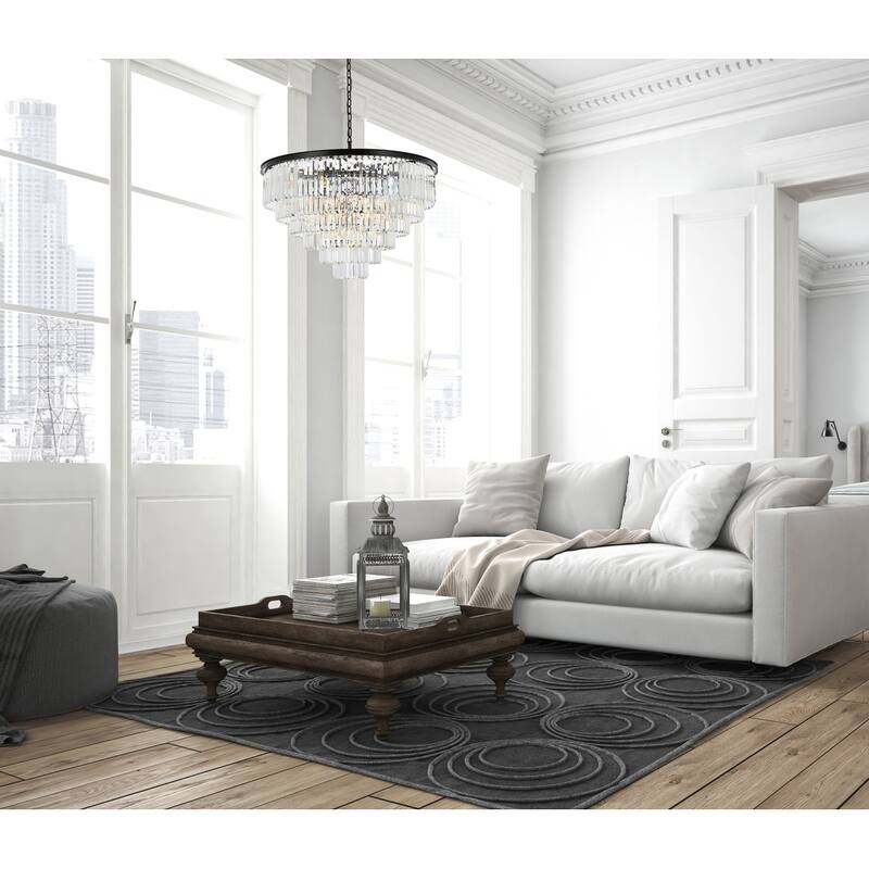 Royce Edge 33-Light Matte Black Chandelier