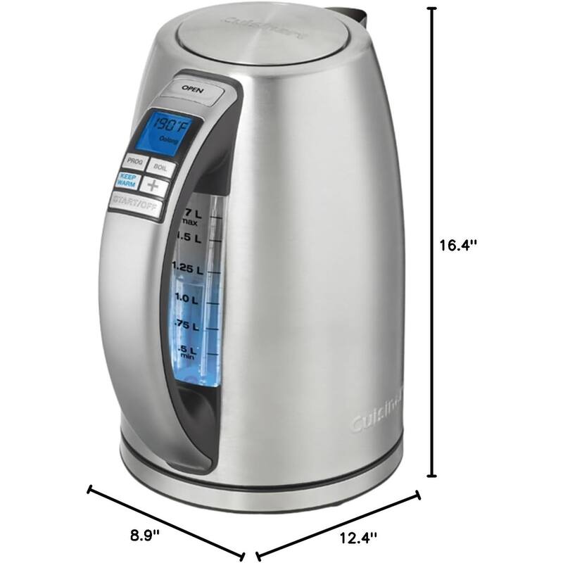 Cuisinart PerfecTemp 1.7-Liter 1500-Watt Stainless Steel Cordless Programmable Kettle with Six Presets, Stay-Cool Handle