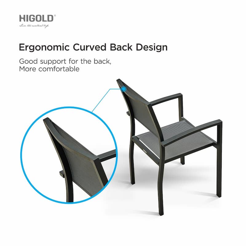 HIGOLD Heck Aluminum 9-Piece Extendable Outdoor Paio Dining Set - 8 Seater