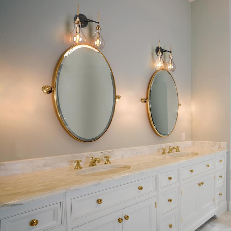 Synia Modern Contemporary Globe 2-Light Bathroom Vanity Lights Tear Drop Wall Lamp Hallway Living Room