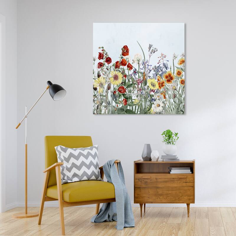 Wynwood Studio Canvas Classic and Figurative Lafleurisia Blue and Light Blue Traditional Wall Art Canvas Print - 30 x 30
