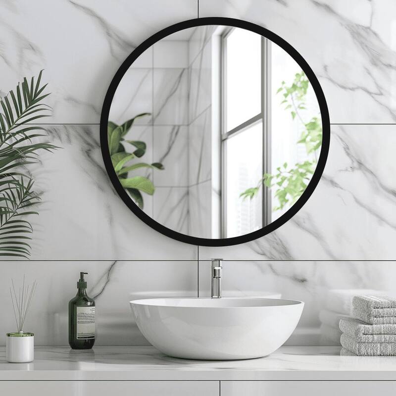 Metal Framed Wall-Mount Bathroom Medicine Cabinet with Mirror, Large Storage Space, Black Iron Powder Material