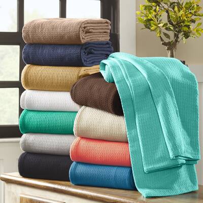 Superior Waffle Weave Honeycomb Knit Soft Cotton Blanket