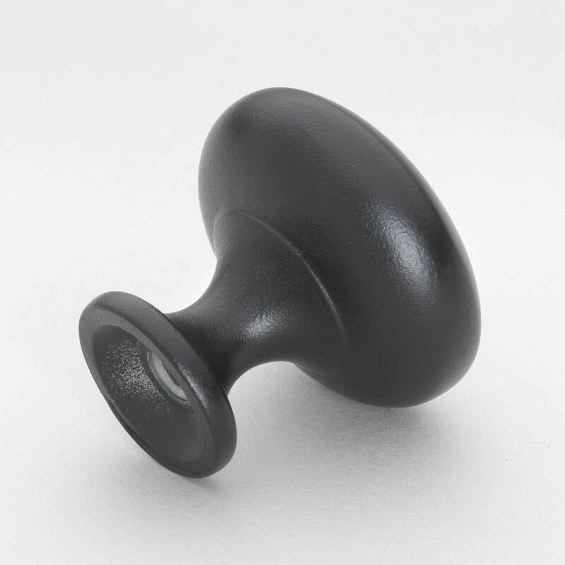 GlideRite 5-Pack 1-1/8 in. Matte Black Round Solid Cabinet Knobs - Matte Black