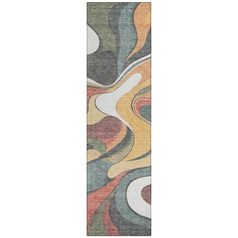 Machine Washable Indoor/Outdoor Soft Contemporary Chantille Rug