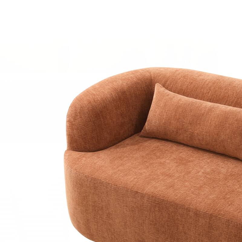 Upholstered Sofa with Pillows, No Assembly Curved Cloud Couch with High-Density Foam