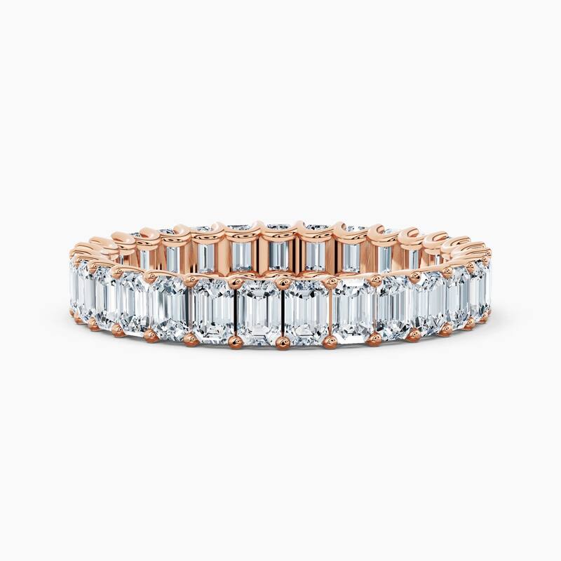 Auriya 14k Gold Emerald North-South Lab Grown Diamond Eternity Band 2.90 - 12.75 ct. tw. (F-G, VS) - 2.90 ct. wt. - 5.5 - Rose