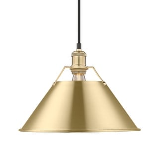 Yep by Golden Lighting Orwell 1-light 14in Pendant in Brushed Champagne Brass - Gold