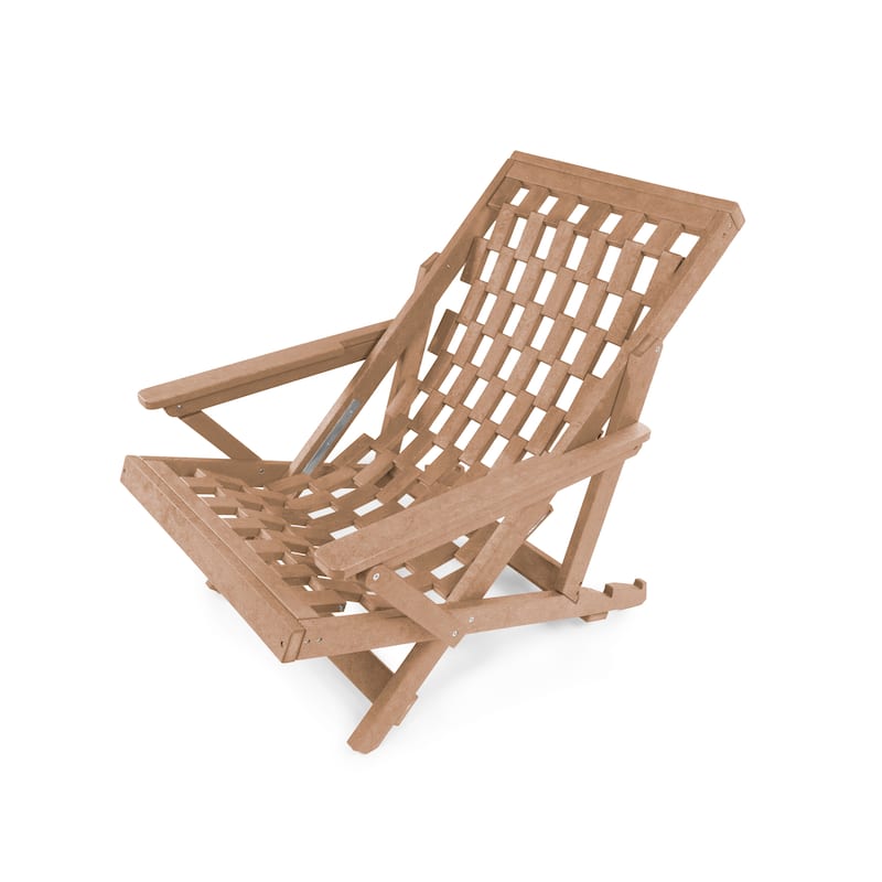 Aspen Fully Assembled All-Weather HDPE Outdoor Folding Lounge Chair with Removable Cushion