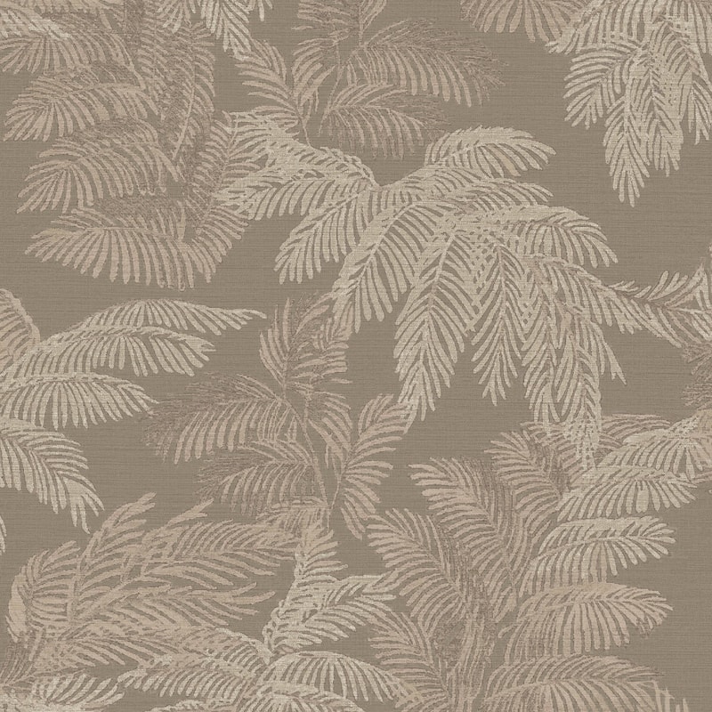 Galerie Wallcoverings Italian Style Palm Leaf Design Vinyl on Non-woven Luster Wallpaper Roll - 33 feet x 21 inches - Red