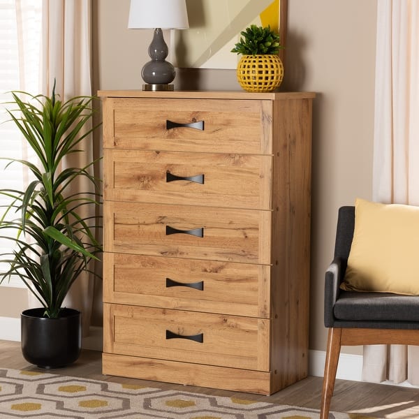 Baxton Studio Colburn Modern and Contemporary 5-Drawer Dark Brown Finish Wood Tallboy Storage Chest Baxton Studio Colburn Modern and Contemporary 5-Drawer Dark Brown Finish Wood Tallboy Storage Chest