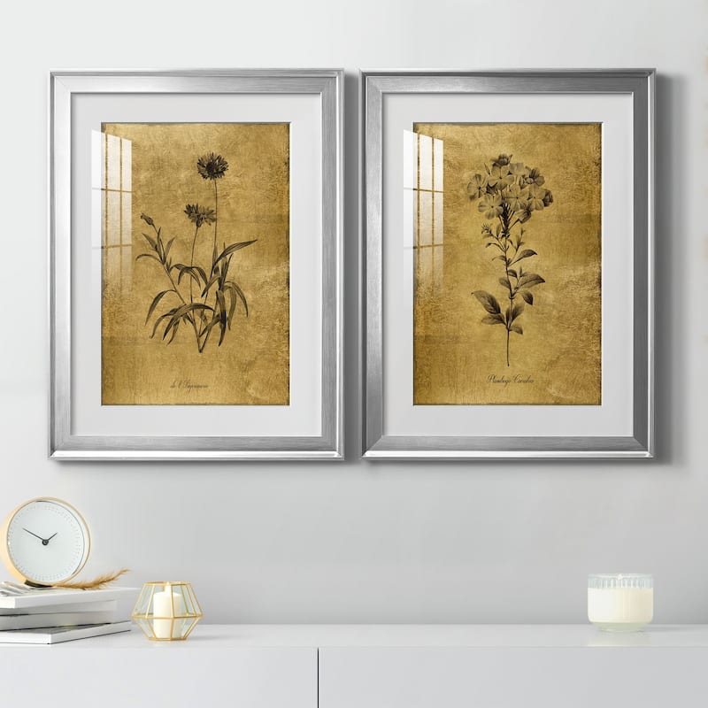 Gold Sketch Botanical I Premium Framed Print - Ready to Hang